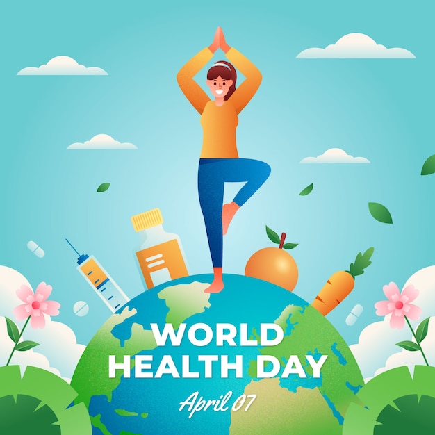 Illustration Dégradée Pour La Célébration De La Journée Mondiale De La Santé