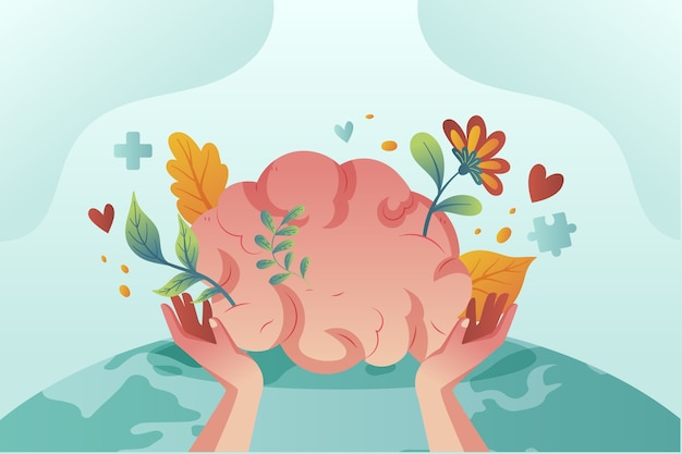 Illustration dégradée pour la journée mondiale de la santé mentale