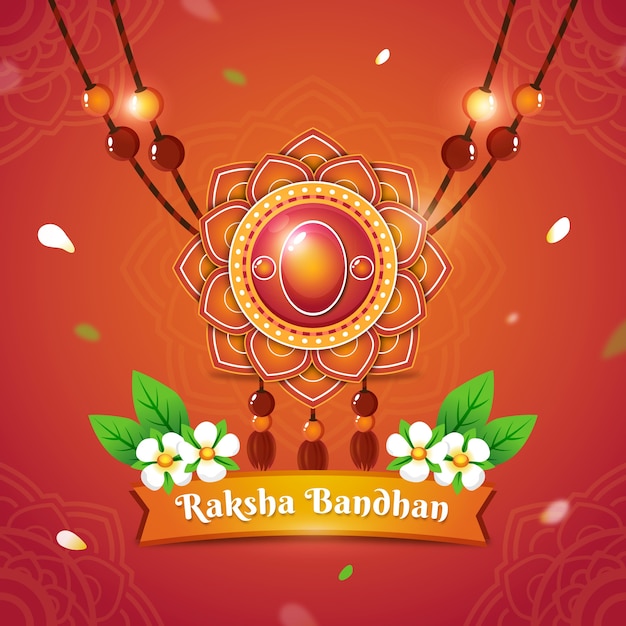 Illustration Dégradée De Raksha Bandhan Avec Amulette