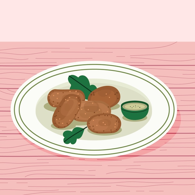 Illustration de délicieuses croquetas dessinées à la main