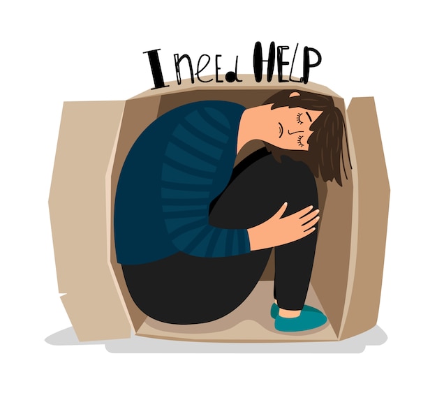 Illustration de dépression fille