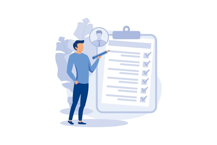 Vecteur illustration de design plat moderne d'évaluation des employés
