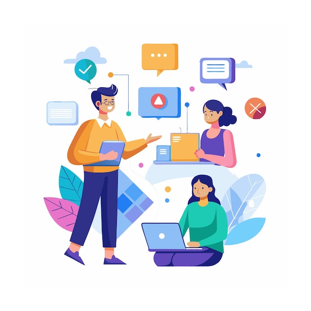 Illustration de design plat de support client