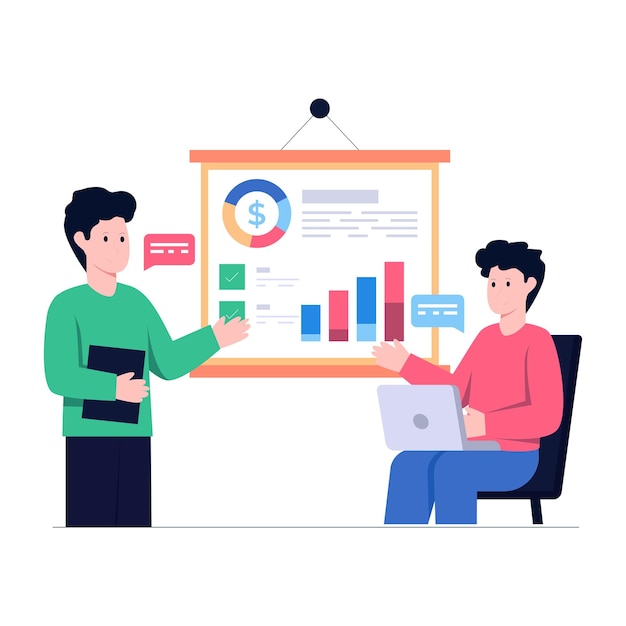 Illustration design tendance de la discussion d'affaires