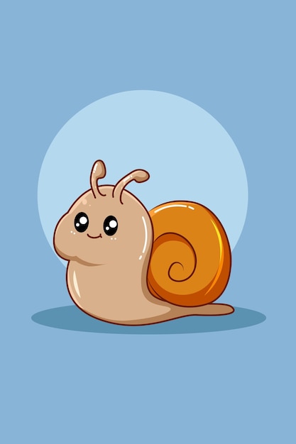 Illustration De Dessin Animé Animal Mignon Escargot