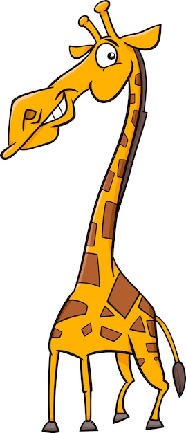 Vecteur illustration de dessin animé animaux girafe