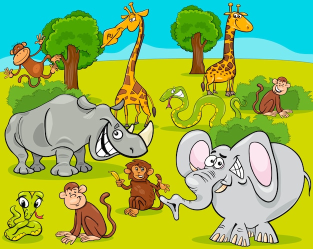 illustration de dessin animé animaux safari