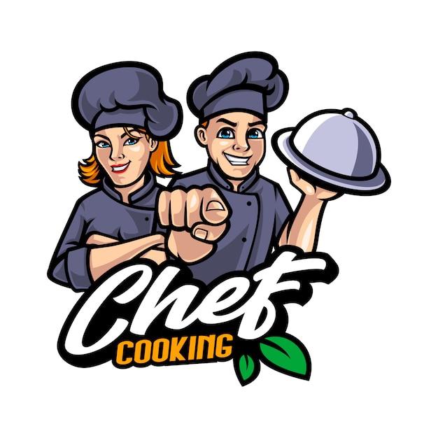 Vecteur illustration de dessin animé chef mascotte