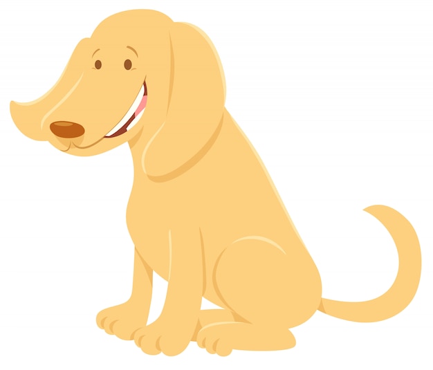 Illustration de dessin animé de chien beige heureux
