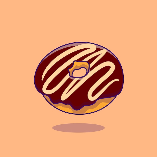 Vecteur illustration de dessin animé de chocolat beignet