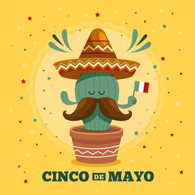 Illustration de dessin animé cinco de mayo