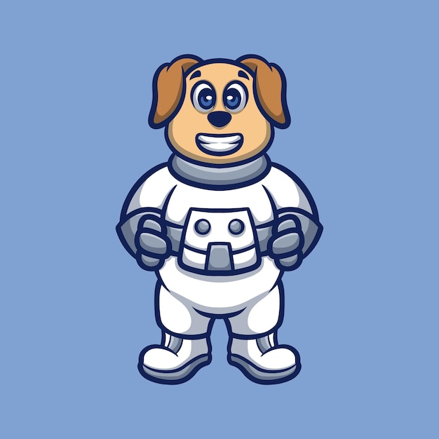 Illustration De Dessin Animé Créatif Chien Astronaute