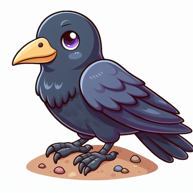 Illustration De Dessin Animé De Cute Crow Vector