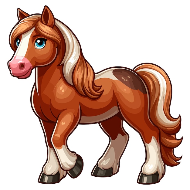 L'illustration De Dessin Animé De Cute Horse Vector