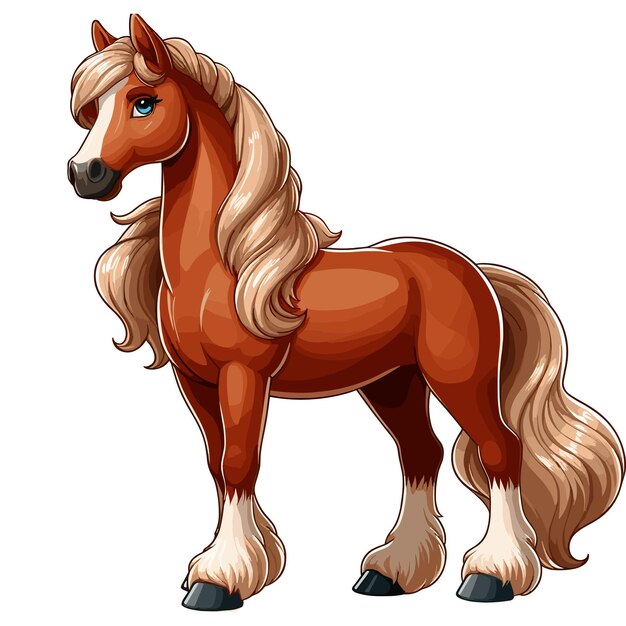 L'illustration De Dessin Animé De Cute Horse Vector