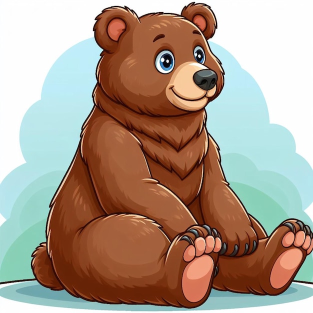 Vecteur l'illustration de dessin animé du mignon ours grizzli vectoriel