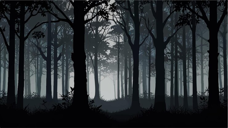 Vecteur illustration de dessin animé avec un fond forestier