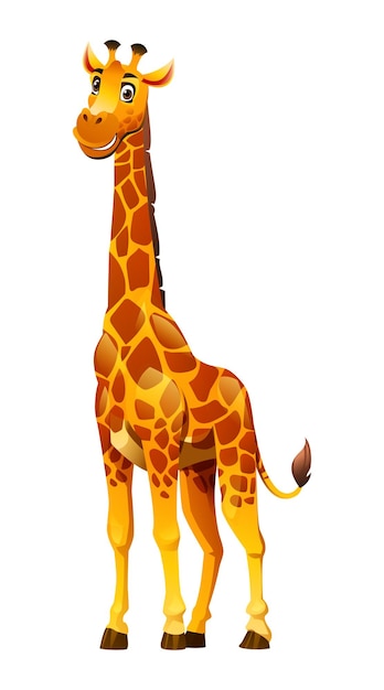 Illustration De Dessin Animé De Girafe Isolée Sur Fond Blanc
