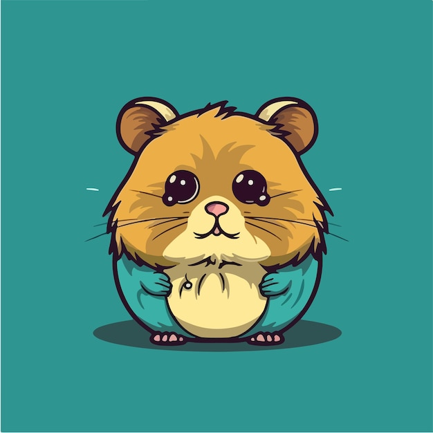 Une illustration de dessin animé d'un hamster avec une couverture bleue.