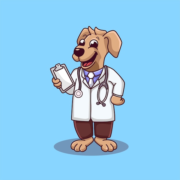 Illustration De Dessin Animé Happy Dog Medic