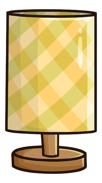 Illustration de dessin animé de lampe de bureau vert jaune moderne