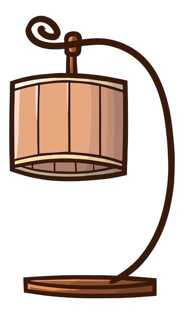 Vecteur illustration de dessin animé de lampe de décoration marron clair drôle et artsy