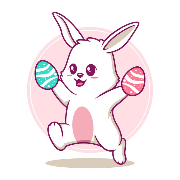 Illustration De Dessin Animé De Lapin De Pâques