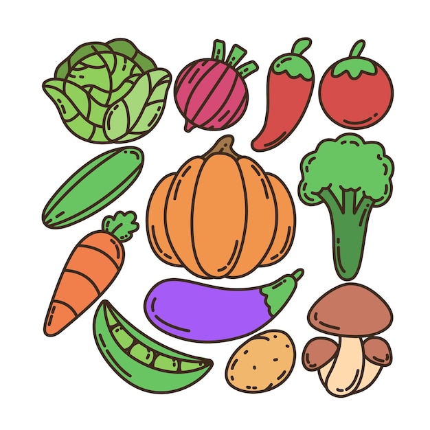 Illustration De Dessin Animé De Légumes