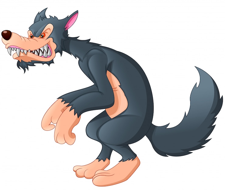 illustration de dessin animé de loup
