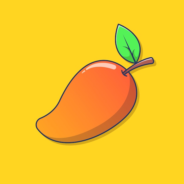 illustration de dessin animé de mangue au design plat