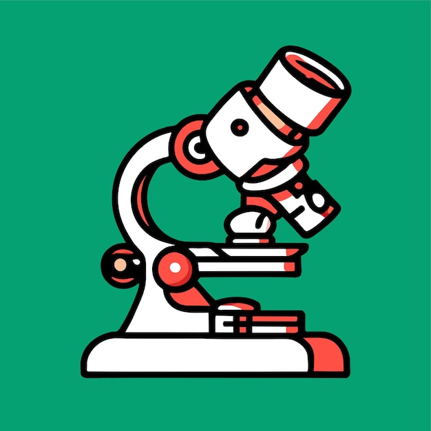 Illustration de dessin animé de microscope dessinée à la main