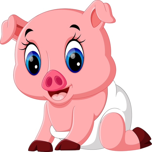 Illustration De Dessin Animé Mignon Bébé Cochon