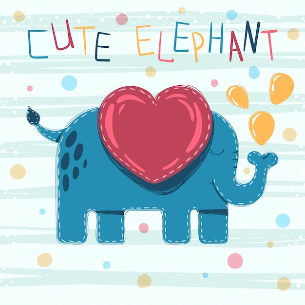 Illustration De Dessin Animé Mignon Bébé éléphant