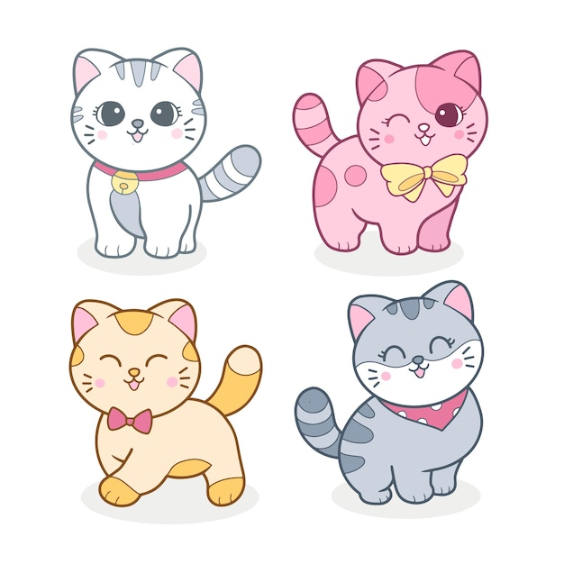 Illustration De Dessin Animé Mignon Chatons Bébé Chat