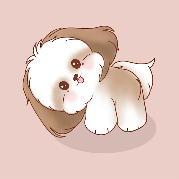 Vecteur illustration de dessin animé mignon chien