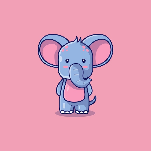 Illustration de dessin animé mignon éléphant icône