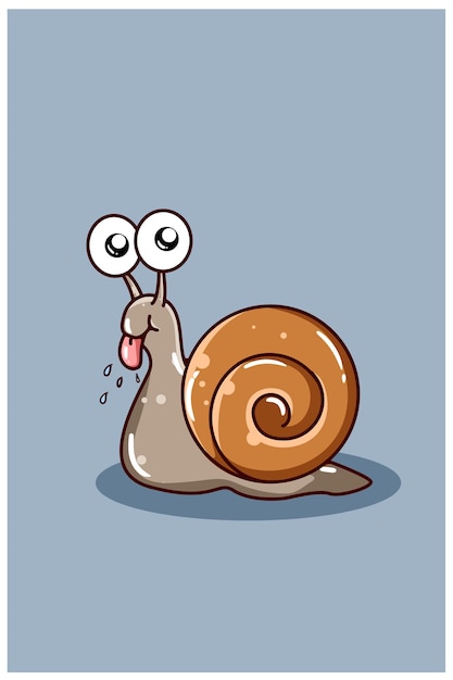 Une Illustration De Dessin Animé Mignon Et Heureux Escargot