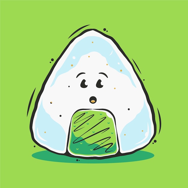 Illustration de dessin animé mignon Onigiri Sushi