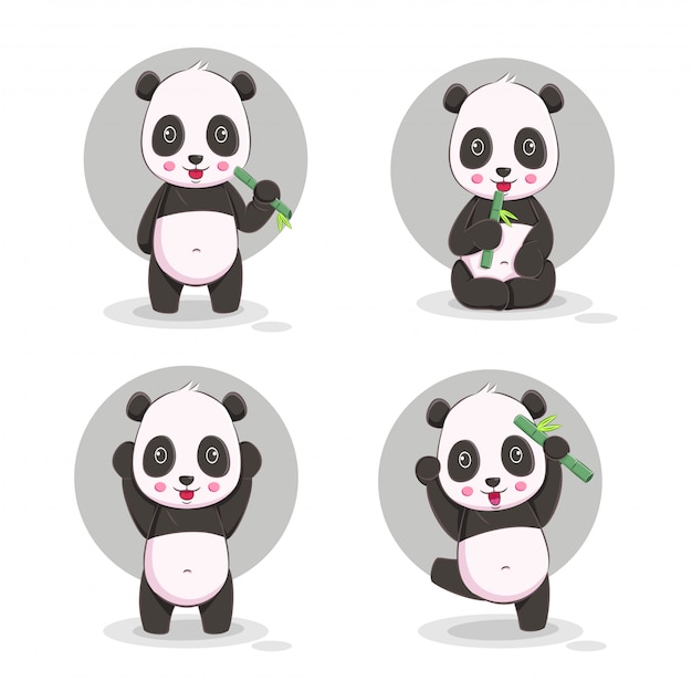 illustration de dessin animé mignon panda