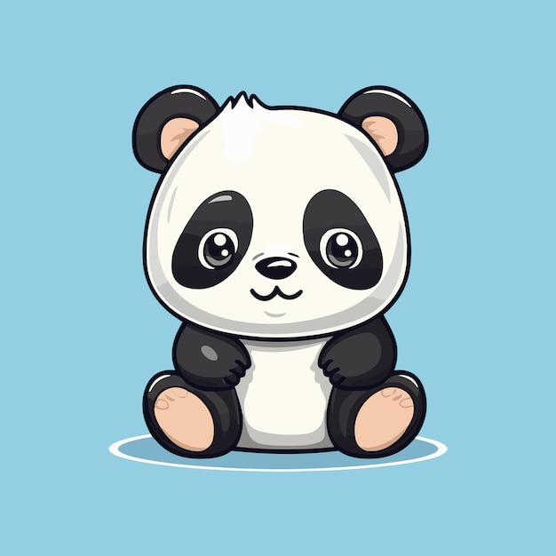 Vecteur illustration de dessin animé mignon panda