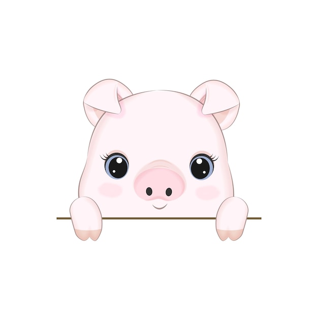 Illustration De Dessin Animé Mignon Petit Cochon