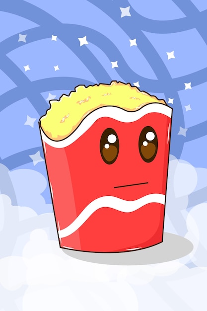 Vecteur illustration de dessin animé mignon pop-corn