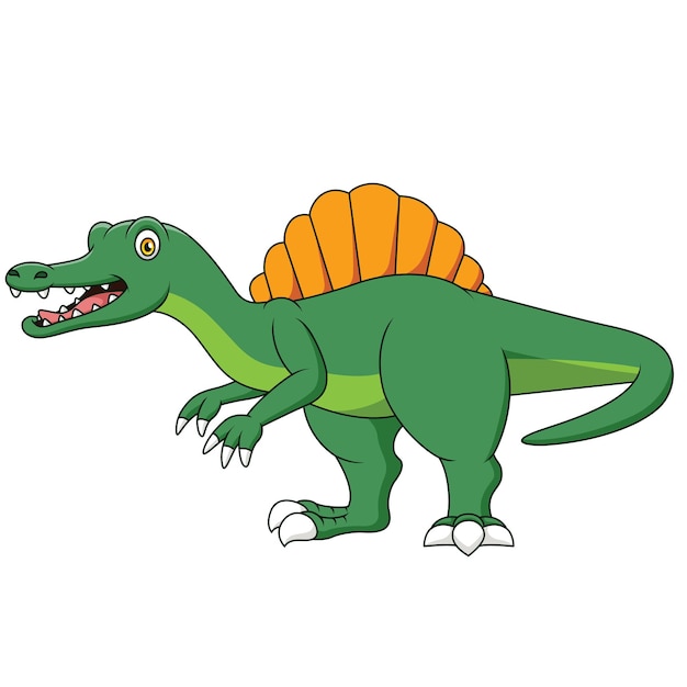 Illustration de dessin animé mignon spinosaurus souriant