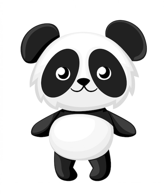 Illustration De Dessin Animé De Panda. Bébé Panda Mignon. Illustration Sur Fond Blanc. Page Du Site Web Et Application Mobile