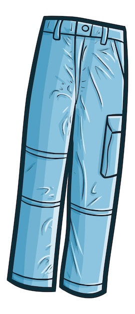 Illustration De Dessin Animé De Pantalon Long Bleu Clair Cool