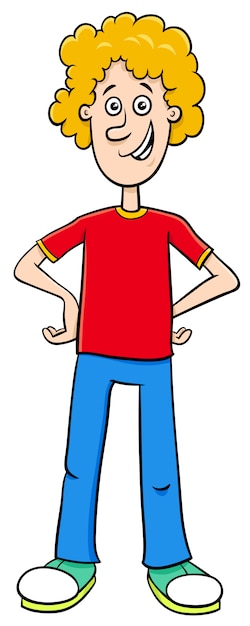 Illustration De Dessin Animé De Personnage Teen Boy