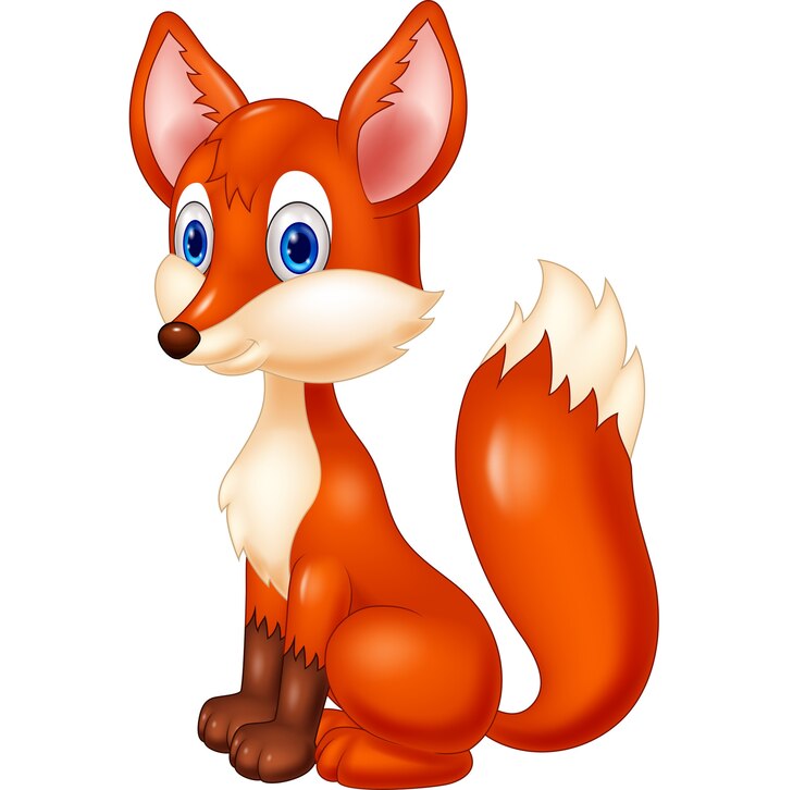 Vecteur illustration de dessin animé de renard