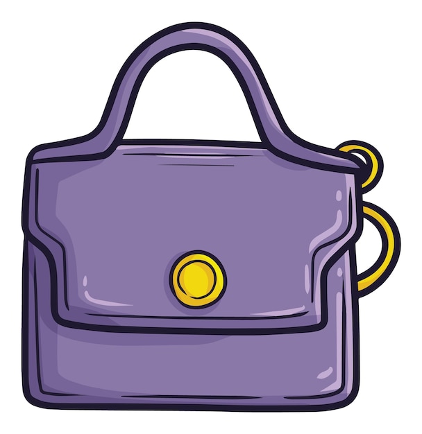 Illustration de dessin animé de sac à main femme violet moderne et élégante