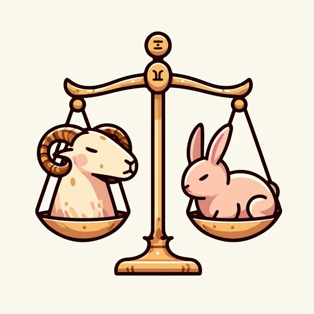 Vecteur illustration de dessin animé signe du zodiaque balance de la justice