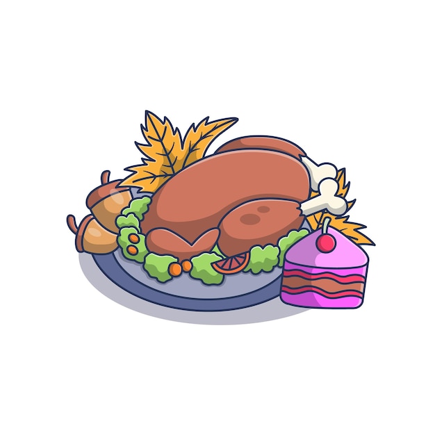 Vecteur illustration de dessin animé de thanksgiving
